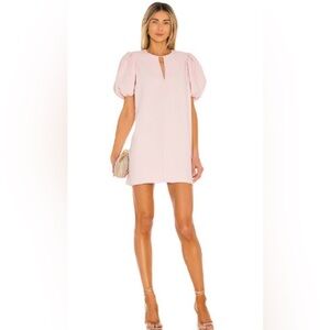 Amanda Uprichard Pale Pink Puff Sleeve Mini Dress